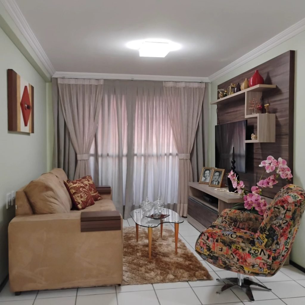 Cortina Tecido Linho Rosa Sala