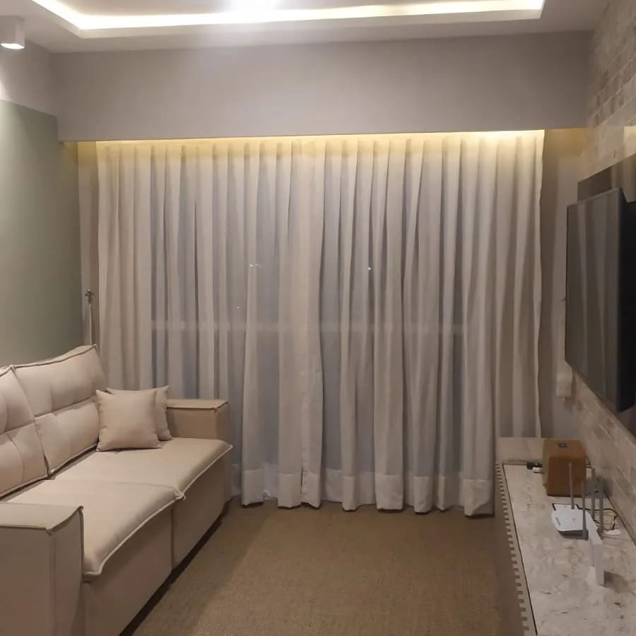 Cortina Vual Branco Sala Iluminada